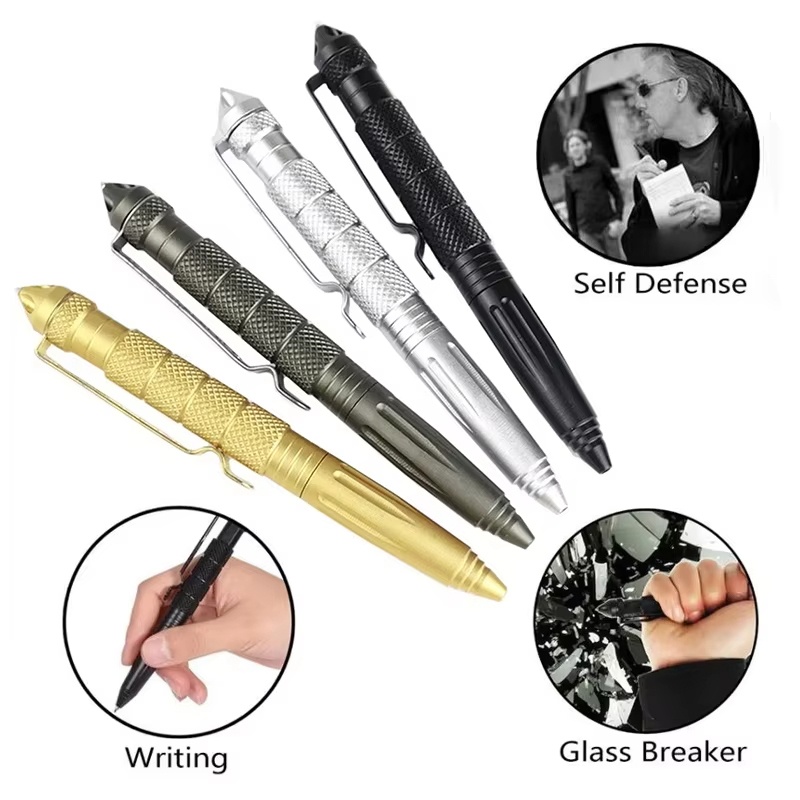 Pen Tactical Glass - قلم تكتيكي عسكري من سبائك الألومنيوم،