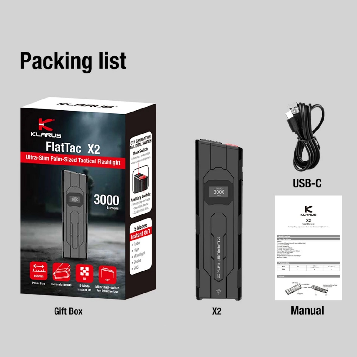 Edc Carry Flashlight - مصباح يدوي تكتيكي EDC من Klarus