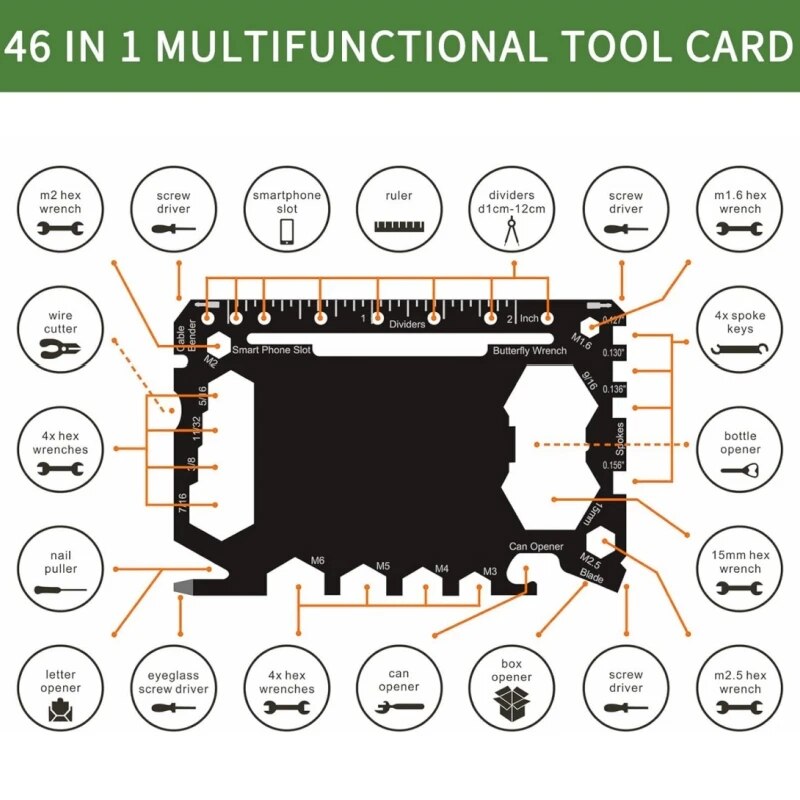 Multitool Credit Card - أدوات متعددة الأغراض محمولة للرجال ،