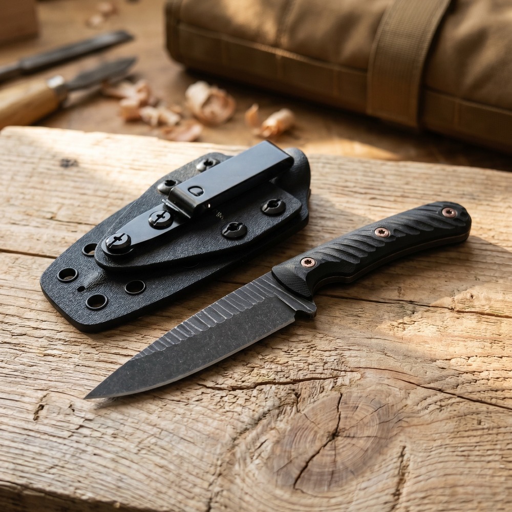 سكين بوشكرافت ذو نصل كامل من ف - مراجعة Edc Carry Fixed Blade Knife وسعره