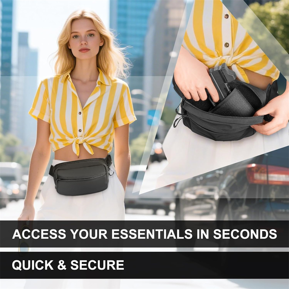 أخفى حمل بندقية حقيبة مسدس مسد - مراجعة Edc Concealed Carry Fanny Pack وسعره