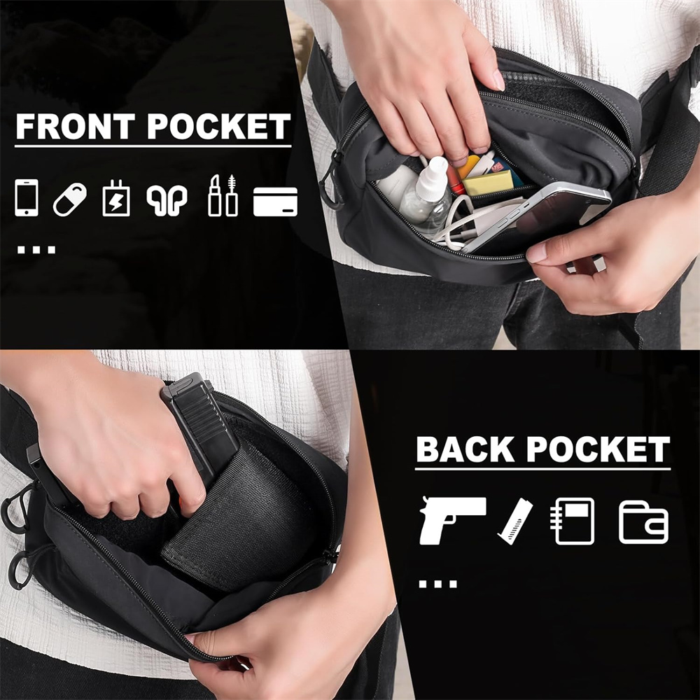 أخفى حمل بندقية حقيبة مسدس مسد - مراجعة Edc Concealed Carry Fanny Pack وسعره