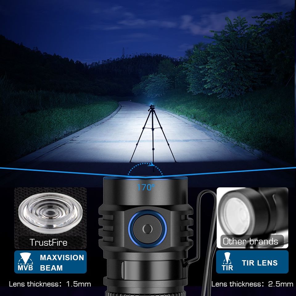 Trustfire MC1 Usb مصباح يدوي ق - مراجعة Edc Carry Flashlight وسعره