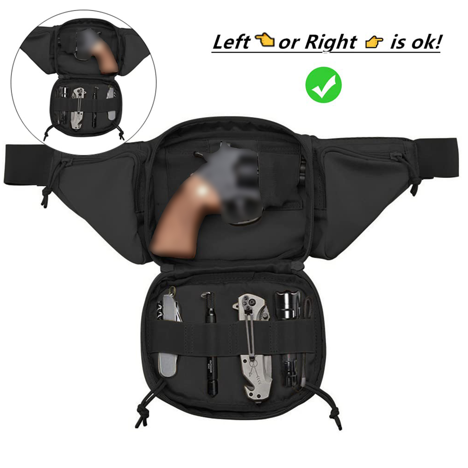 حقيبة خصر تكتيكية لحمل المسدس  - مراجعة Edc Concealed Carry Fanny Pack وسعره