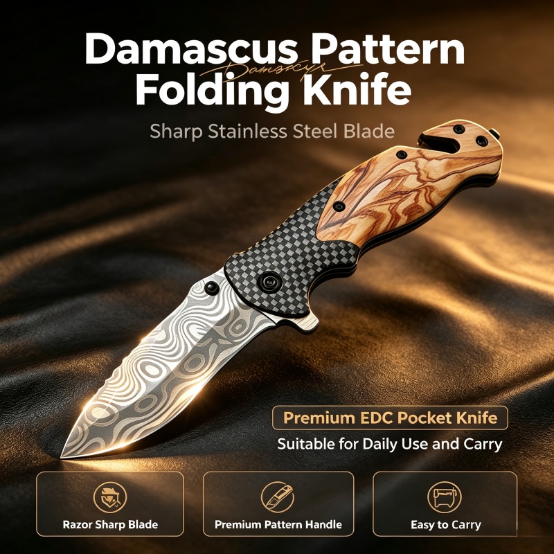 سكين قابل للطي بنمط دمشقي، شفر - مراجعة Edc Daily Carry وسعره