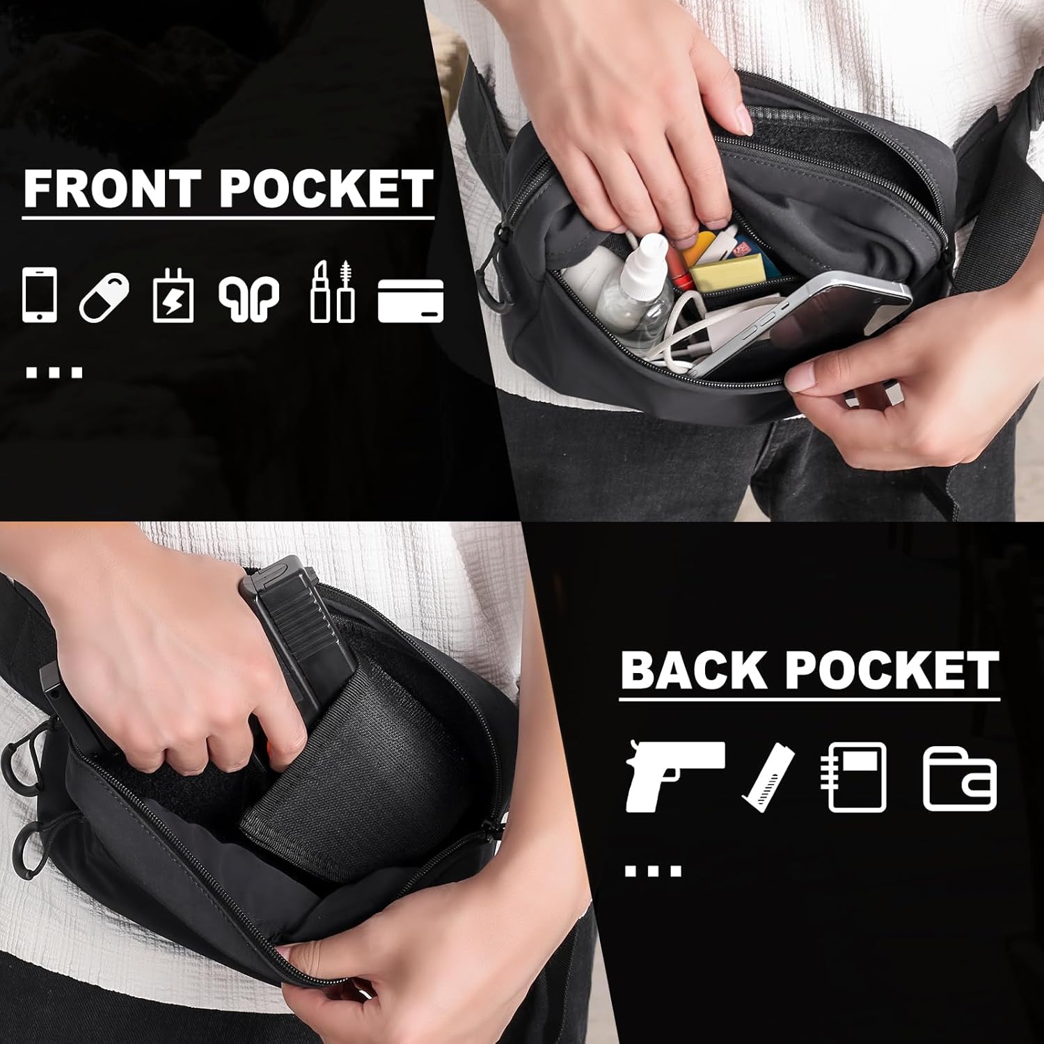 حزمة مراوح تكتيكية مع حافظة حق - مراجعة Edc Concealed Carry Fanny Pack وسعره